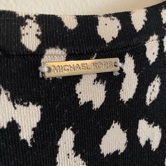 MICHAEL Michael Kors Bodycon sleeveless black & cream spotted dress - Picture 5 of 7